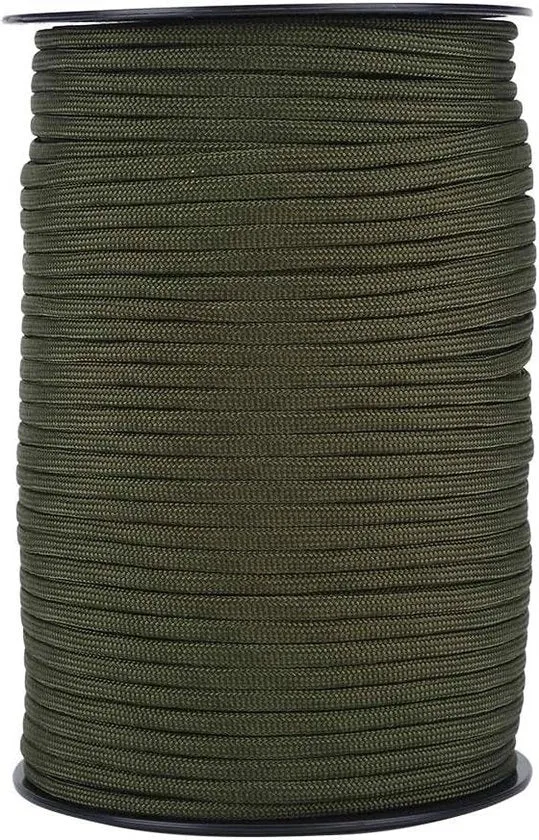 Corda Parachute Riflettente 550 - Multipli Filamenti - Campeggio Alpinismo Escursionismo - Verde Militare