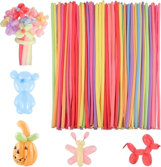 Set di palloni da modellare - Palloni lunghi - Decorazione per feste realizzare - 100 pezzi Buona elasticità - 30 cm di lunghezza - Colori misti