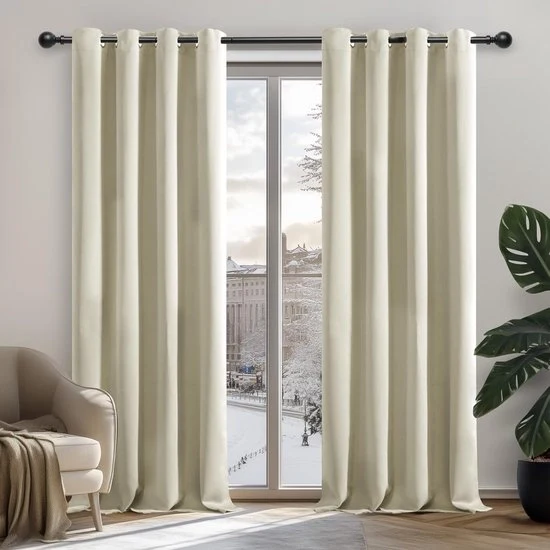 Tappeti di isolamento termico per tende di oscuramento - design moderno - 2 pezzi - beige chiaro - 132 x 114 cm