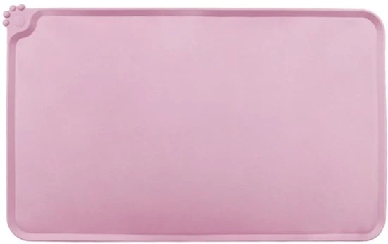 Mat di protezione per animali domestici con bordi alti per evitare di sporcare, facile da pulire, piastra antiscivolo per cani e gatti per evitare di lasciare residui di ciotole e secchielli sul pavimento (48*30cm) - rosa