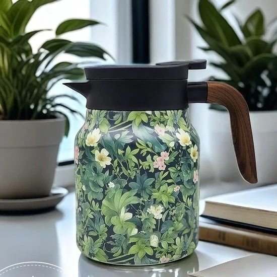 Thermos per Te con Infusore, Mini-Caffettiera, Caraffa Termica in Acciaio Inossidabile con Coperchio per Bevande Calde, 1000ML
