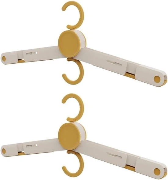 Due hanger per asciugamano pieghevoli, appoggio asciugamano portatile per camera da letto, bagno, viaggio, campeggio - giallo