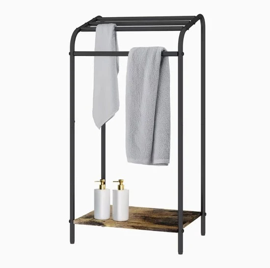 Rack per Bagno in Legno Scuro - 41,5 x 79,5 x 28,5 cm - Rack Compacto per Bagno - Moderno e Spazievolutivo - bagno - design