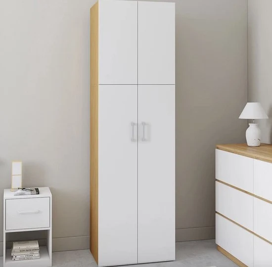 Cassettiere 2 porte in legno e bianco 50 cm con piattaforma - alta qualità - materiale duraturo - progettata per un design elegante - adatta per uso quotidiano - stile moderno - comfort e funzionalità