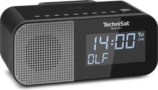 Radio sveglia DAB+ con ricarica senza fili (due orari di sveglia timer sonno funzione ricarica USB ingresso auricolare 33 watt display 35 pollici alimentatore) nero
