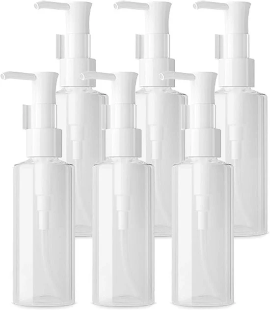 Bottiglie di pompa trasparenti - Doseggianti cosmetici - 6 pezzi - 50ml