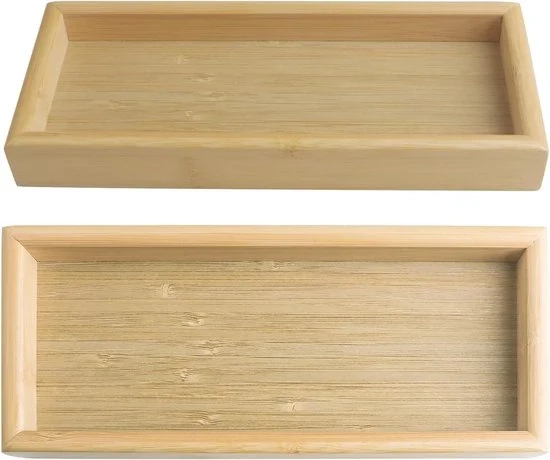 Piatti di servizio in legno di bambù rettangolari - 2 pezzi - 23 x 10 x 3 cm - Piatti da tavola in legno di bambù - Sottopiatto di servizio in legno di bambù quadrato 70x70