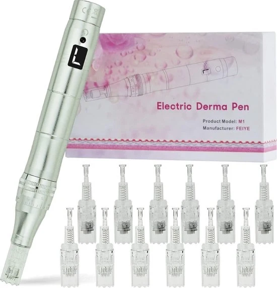 Penna dermica - Aghi micronizzati - Penna - Microneedling - Viti a spirale - Nanopunti rotondi
