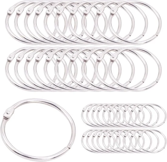 Raccordi per docciaschiuma - 50 mm - Clip metalliche - 50 pezzi - Argento