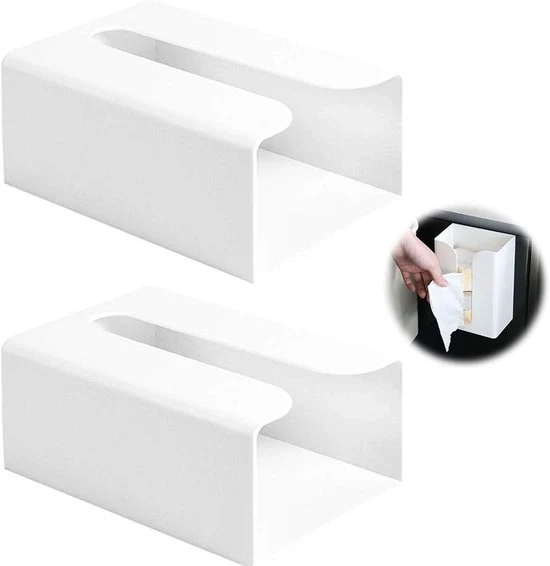 Dispensatore di Tovaglia di Papier - Montaggio a Parete per Bagno e Cucina - 2 Pezzi - Bianco