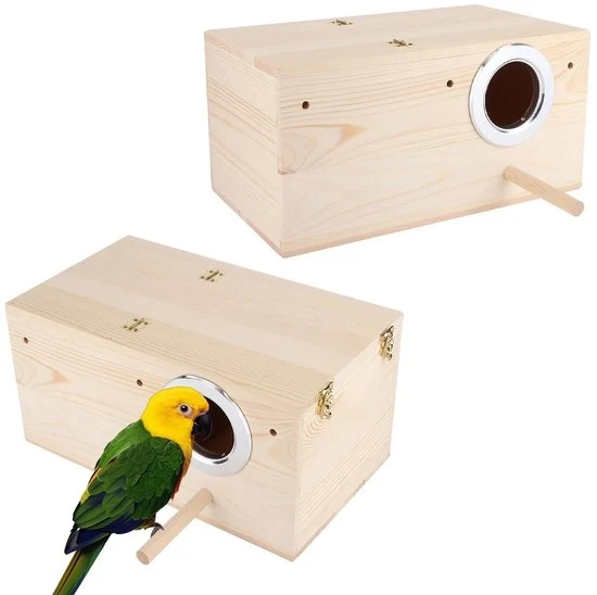 Nido per Pappagalli in Legno - Casa per Uccelli all'Aperto - Decorazione Giardino