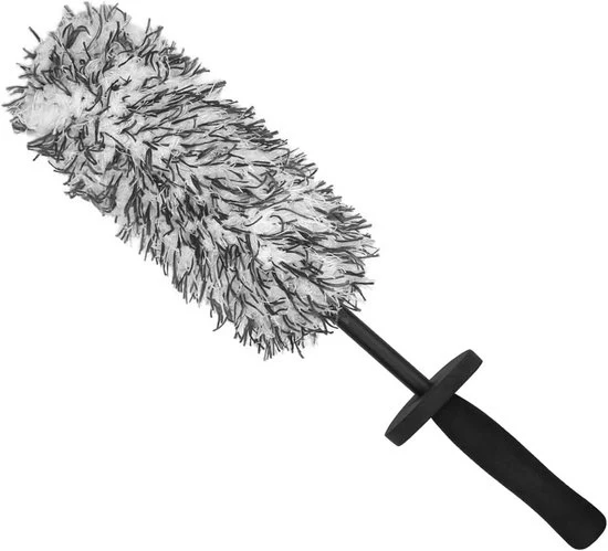 Set di spazzole per ruote - Spazzola per ruote in microfibra - Spazzola per ruote senza parti metalliche - Spazzola per ruote con elevata assorbimento d'acqua - Grigio