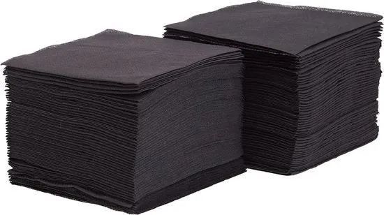 Serviette cocktail 20 x 20 2-strati 1/4 pieghevole 100 serviette nera Nota: ho rimosso "Serveerservetten" per mantenere solo il nome del prodotto, ho lasciato "zwart" per mantenere la descrizione del colore, ma potrei tradurlo in "nera" per uniformità.
