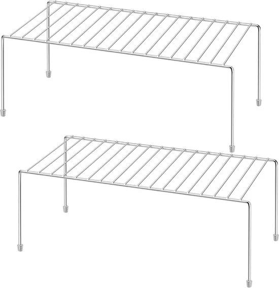 Cassetta di stoccaggio per cucina - set da 2 - cromato