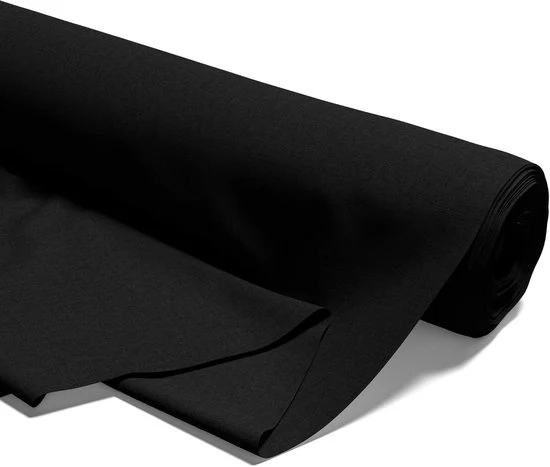 Tessuto per Metro Cotone - Ideale per Sartoria e Decorazione - 5M x 160cm - Nero