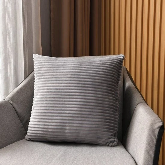 Cuscino quadrato decorativo - 2-pack - Cuscino liscio - Cuscino per divano - Copertura morbida a microfibra - Cuscino per testa per letto - Copertura decorativa in piuma - Per divani, poltrone e letti - 45x45cm - Grigio