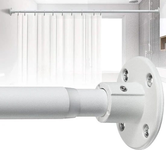 Maniglia per tende estensibile - Senza forare - 70-230 cm - Bianco opaco