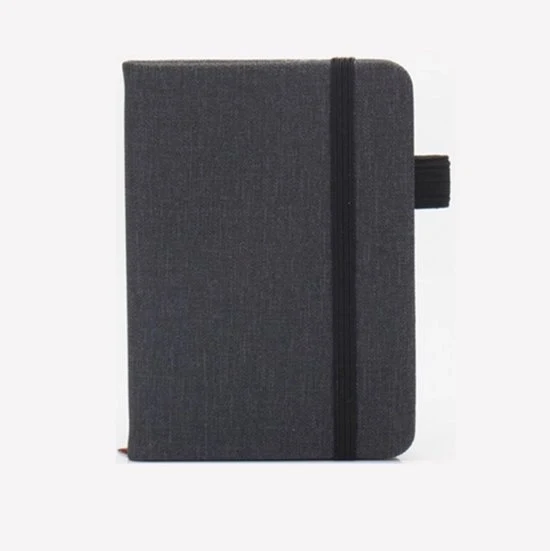 Agenda portatile - 1 pezzo - Agenda portatile A7 - Blocco note A7 in lino bianco - Piccola agenda da viaggio - Con cinturino elastico - Agenda in copertina rigida - Con penna - Per la scrittura di appunti - 8x11x1,7 cm (100 fogli) - Nero - 8*11*1.7cm