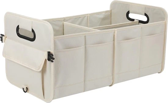 Organizzatore di Cassetto per Auto Opportuno Opacizzabile Multi Compartimento Organizzatore per Auto Adattabile Cinturone per Auto (55 x 32 x 32cm) - Bianco - 55L x 32P x 32A cm
