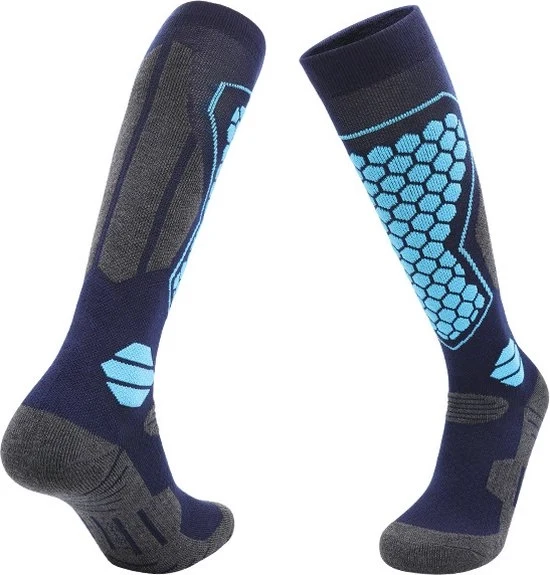 Sokke per sci per uomo | Soffici, traspiranti, con trattamento antiscivolo | Sokke per sci per donna | Calzamaglie per corsa invernale | Adatti per sci e sport estivi | L (adatti per numero di calzatura 39-44) - 8208 blu reale