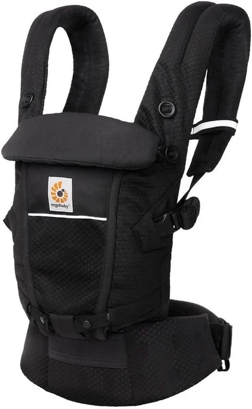 Porta bebè ergonomico per neonati - Tessuto mesh SoftFlex - 3 posizioni - Nero Onyx