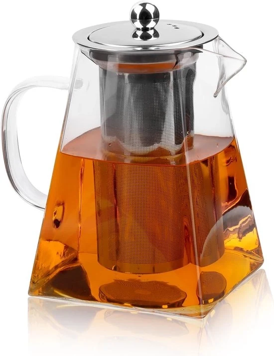 Tazza da tè in vetro con tappo - stile e funzionale - 1 pezzo