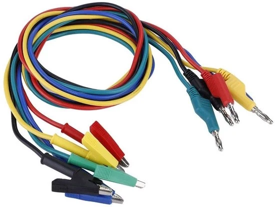 Kit di testlead elettronici a 5 pezzi - alta tensione 1 m 4 mm banana a clip alligatore - cavo di estensione per multimetro