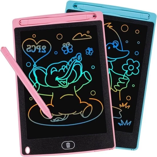Tavolo LCD per disegno Display 2 pezzi 8,5 pollici ambientalmente compatibile luminoso colorato blocco lettere educativo giocattolo regalo per bambini dai 3 ai 6 anni (2 pezzi)