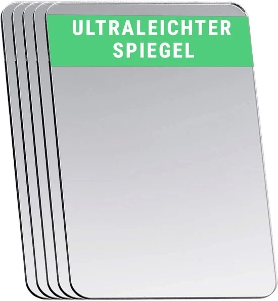 Specchio da mano rettangolare a doppia faccia, acrilico ultradurissimo, ideale per hobby, bambini, fai da te, borse, cosmetica e viaggi - 10,0 × 15,0 cm (rettangolare), 5 pezzi