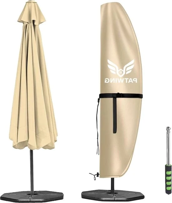 Copertura per ombrellone da giardino - Tasca per ombrellone beige 280 x 30 x 81/46 cm