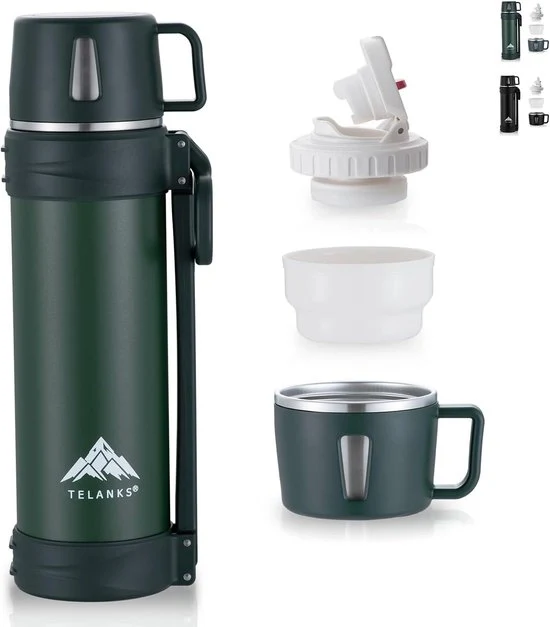 Tazza termica in acciaio inossidabile - 1,5 l - ideale per campeggio e escursioni