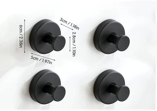 4 zoccoli per doccia, zoccoli in acciaio inossidabile impermeabili all'acqua senza forare per appendere fino a 10 lbs, ganci per doccia per docce interne per la stanza da bagno, montaggio su porte in vetro - nero