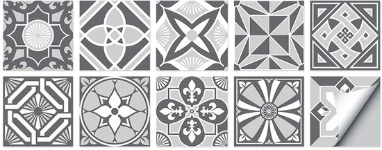 Set di 10 adesivi per piastrelle autoadesivi 10 x 10 cm decorazione per piastrelle per parete adesivi per casa, bagno, impermeabili in PVC, cucina, decorazione resistente all'olio, adatti per soggiorno, cucina, bagno.