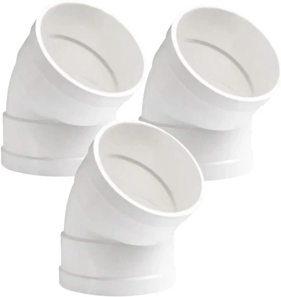 3 pezzi di connettore a T in PVC 45 gradi - 50mm