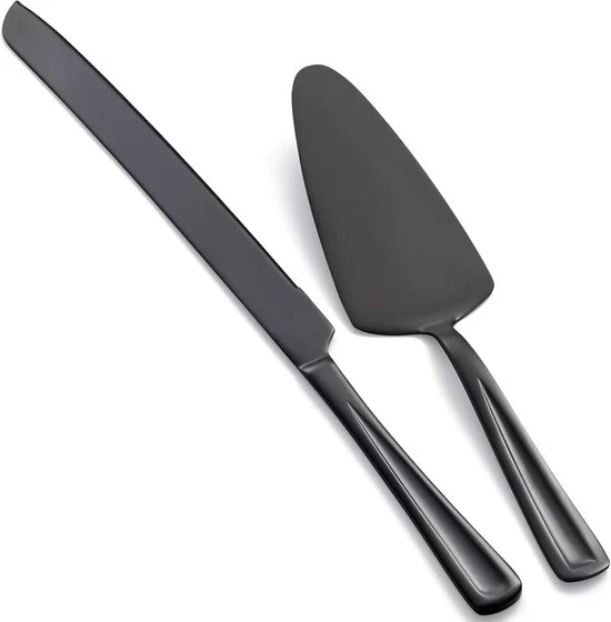 Set di posate per torta - Fornello e spatola per torta - 2 pezzi - Acciaio inossidabile - 33 cm