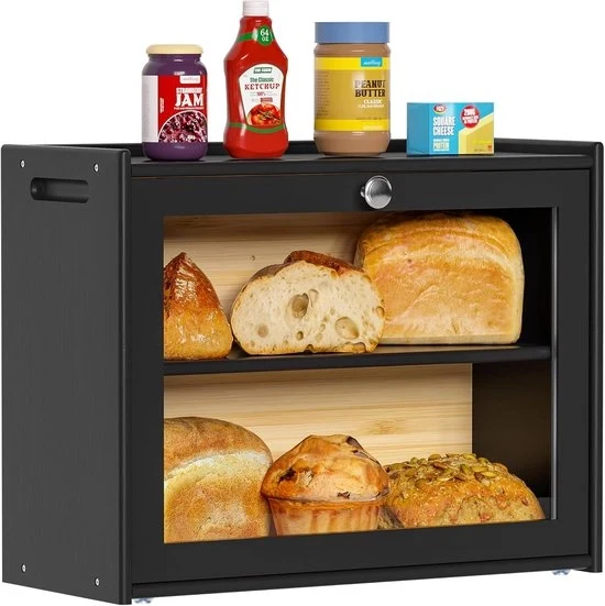 Cassa per pane in legno - sicura per alimenti - 1 pezzo - dimensioni 40 x 31 x 17,5 cm