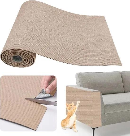 Matto Autoadesivo per Gatti - Protezione dalle Zecche - 200 cm x 40 cm - Khaki