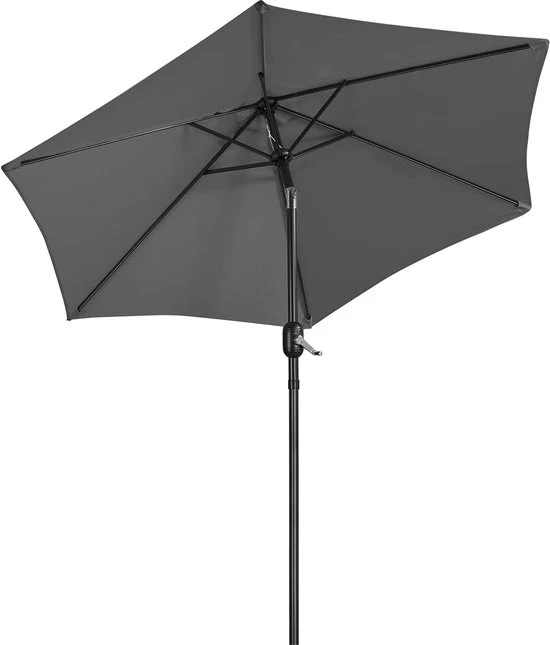 Ombrellone da giardino 270 cm/230 cm, schermo per mercato, impermeabile, schermo a manovella con direzione manovella, telaio, pieghevole, ombrellone per terrazza, protezione UV