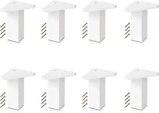 Set di 8 supporti per mobili - 100 mm di altezza - Profilo quadrato