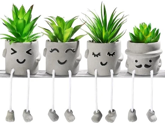 Set di 4 piante artificiali - realistico - decorazione per interni