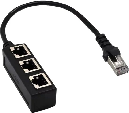 Splitter per LAN Ethernet 3-bus con ingresso RJ45 - distributore di rete Ethernet - connessione cavo - estensione Ethernet - Cat5 - Cat6 - Cat7 con 1 throughput di rete