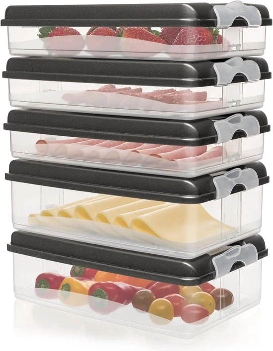 Contenitore per formaggi e carni - ideale per la dispensa del frigorifero - 10 pezzi - utilizzo versatile