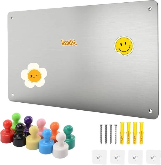 Pannello Magnetico 40 x 30 cm - Cucina e Parete - Inclusi 20 Magnetizzatori