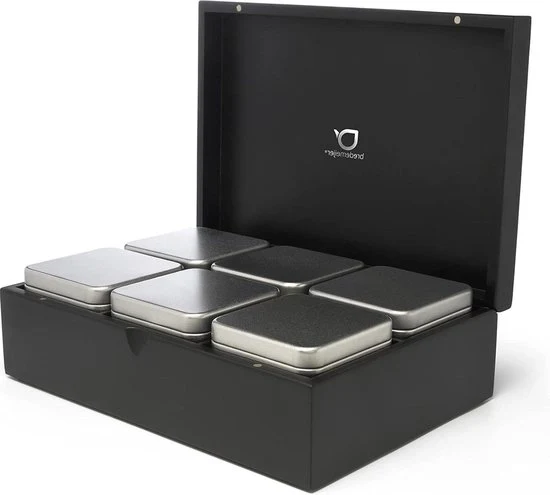 Theedoos a Bambù 6 Borse - Design Spaziale - Sostenibile e Ecologico Theedoos