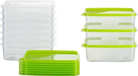 Contenitore per congelatore - 1 litro - verde - 10 pezzi
