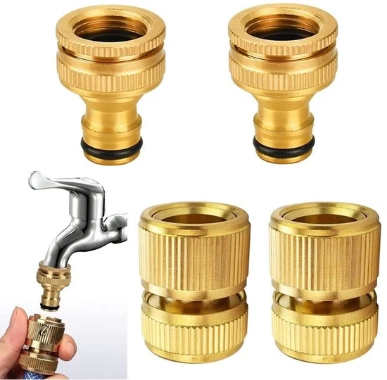 Set di connessioni veloci per tubi di giardino - Connettori in rame - 5 pezzi