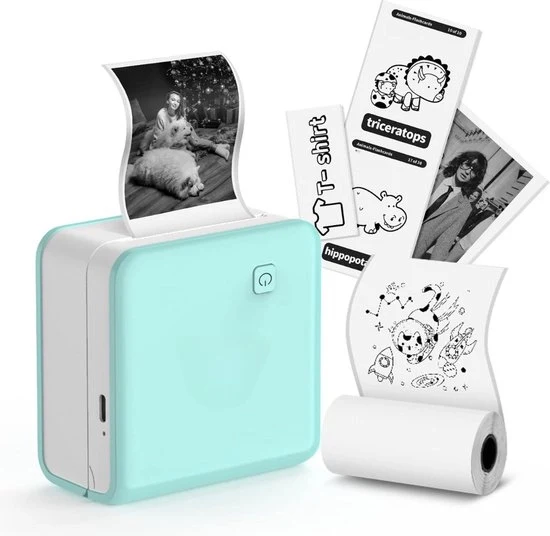 Stampante Portatile Mini - Fotostampante - Stampante da Palmo - Stampante Mobili - Fotocamera Stampante