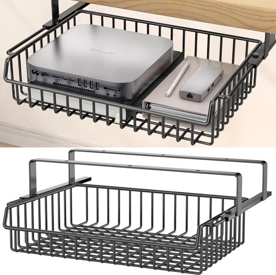 Bureaulade a scomparsa - design di apertura - organizzatore per ufficio - 1 pezzo - nero - metallo
