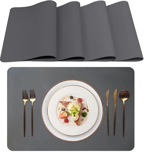 Piatte placemats in pelle artificiale - Stile e sostenibili - Set da 4