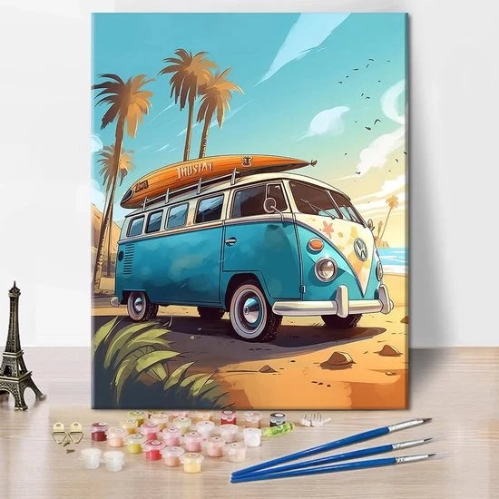 Kit di pittura per adulti - vista mare - 1 pezzo - 40 x 50 cm - acrilico